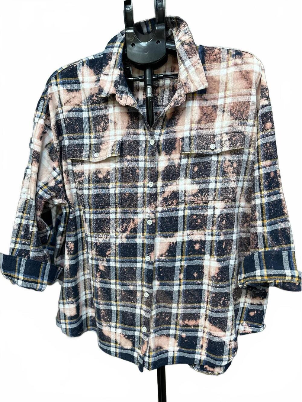 Upcyled Flannel Shirt | Distressed | One of a Kind | Wearable Art
